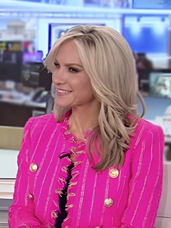 Americas-Newsroom-Dana-Perino-Pink-Tweed-Jacket.avif America’s Newsroom Dana Perino Pink Tweed Stripe Frayed Trim Jacket - Image 1