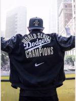 Nike Dodgers World Series Letterman Jacket - Image 2