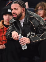 Drake Knicks Game Leather Jacket - Image 3
