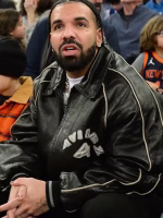 Drake Knicks Game Leather Jacket - Image 2