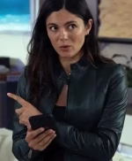 Monica Barbaro FUBAR S02 Black Leather Jacket - Image 3