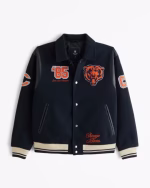 NFL Abercrombie Chicago Bears Varsity Bomber Jacket