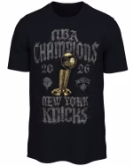 New York Knicks 2026 NBA Champions Black T-Shirt - Image 2