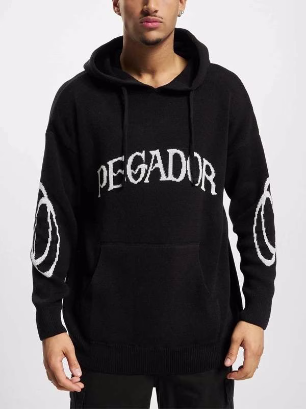 Pullover-Pegador-I-Am-Ahead-Of-Time-Kyle-Knit-Oversized-Black-Hoodie.avif Kyle Knit Oversized Pegador Hoodie - Image 1