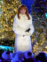 Reba McEntire Christmas Tree Lighting Ceremony Snowflake Embellsih Coat - Image 2