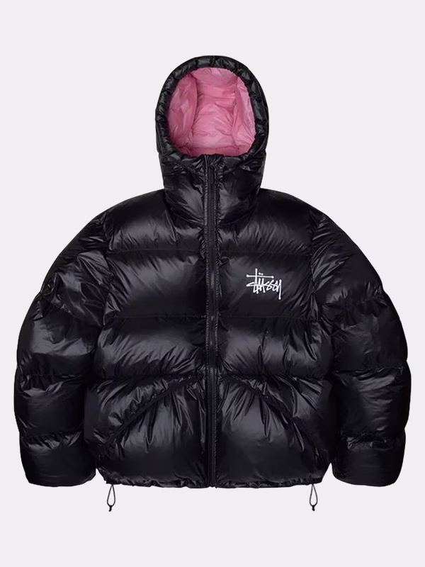 Stussy-Puffer-Jacket.avif Stussy Black Puffer Jacket - Image 1