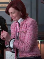 Elsbeth S2 Carrie Preston Pink Tweed Jacket - Image 2