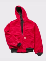 Vintage Carhartt Red Hooded Bomber Jacket