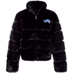 Women's Detroit Lions Cuce Black Faux Fur Full-Zip Coat - Image 3