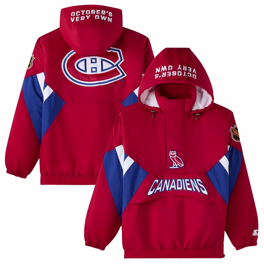 mens-ovo-x-starter-red-montreal-canadiens-half-zip-hooded-jacket_ss5_p-202034618pv-1u-8ttgod7vga22khiesnslv-2bbysir4qdqir2gj4k6s.avif OVO Montreal Canadiens Starter Jacket - Image 1