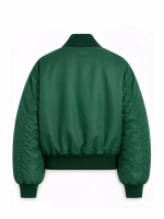 Women Oversized Technical Satin Bomber Jacket - Image 2