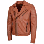 Tokyo Drift Maroon Leather Biker Jacket