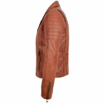 Tokyo Drift Maroon Leather Biker Jacket - Image 5