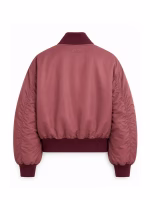 Women Oversized Technical Satin Bomber Jacket - Image 4